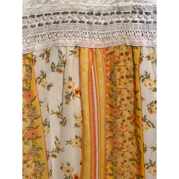 Bohemian Floral & Lace Maxi Dress XL - Picture 11 of 11